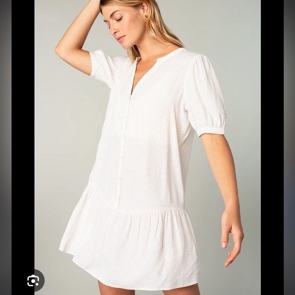 Love Stitich NWT Black Polkadot Drop Waist Shirt Dress Mini - Picture 10 of 10